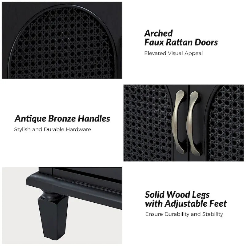 Georg Traditional 27Tall Rattan Nightstand with Adjustable Feet Set of 2 by HULALA HOME