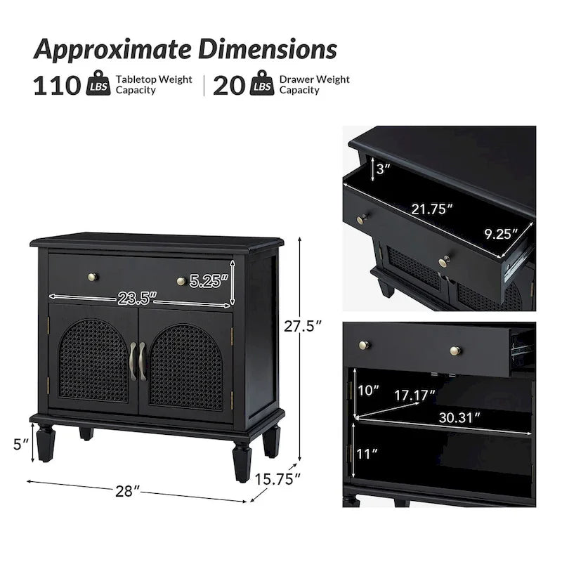 Georg Traditional 27Tall Rattan Nightstand with Adjustable Feet Set of 2 by HULALA HOME