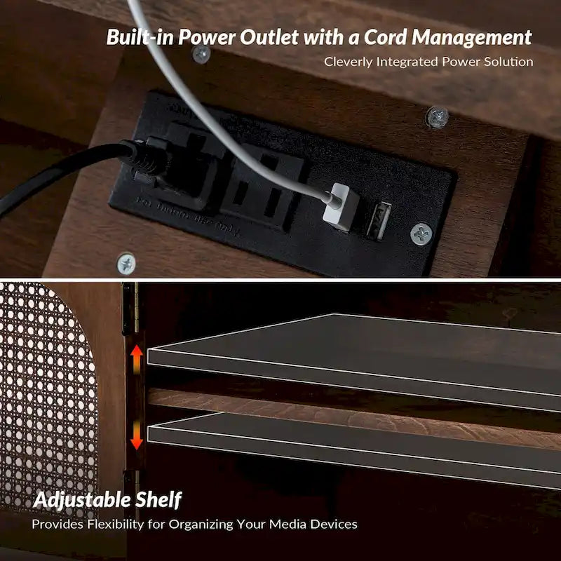 Georg Traditional 27Tall Rattan Nightstand with Adjustable Feet Set of 2 by HULALA HOME