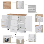 Kitchen Cart with Rubber Wood Top