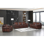 Hydeline Brookfield Top Grain Leather Sofa Set, Sofa, Loveseat and Chair