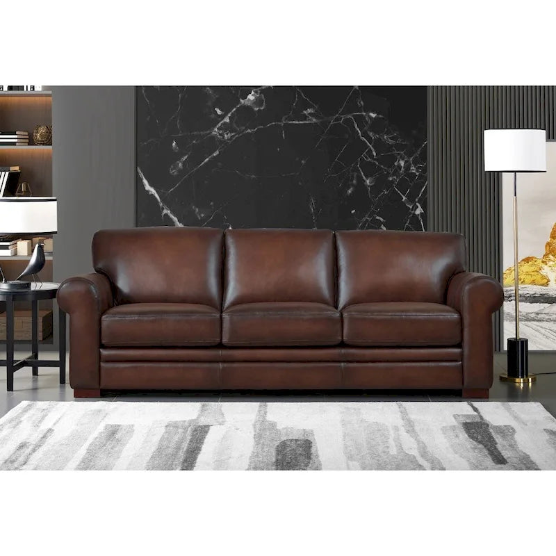 Hydeline Brookfield Top Grain Leather Sofa Set, Sofa, Loveseat and Chair