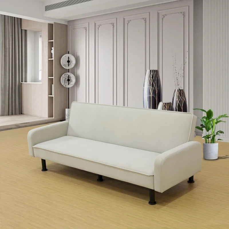 Memory Foam Futon Couch Bed Convertible Sofa with Adjustable Splitback for Compact Living Space