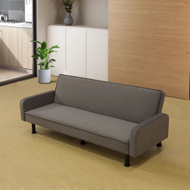 Memory Foam Futon Couch Bed Convertible Sofa with Adjustable Splitback for Compact Living Space