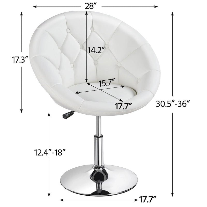 Yaheetech Modern Tufted Faux Leather Barrel Accent Chair