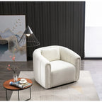 Ebello Oversize Velvet Swivel 360 Rotation Barrel Comfy Round Armchair With Pillow For Living Room Bedroom