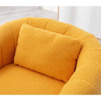 Ebello Oversize Velvet Swivel 360 Rotation Barrel Comfy Round Armchair With Pillow For Living Room Bedroom