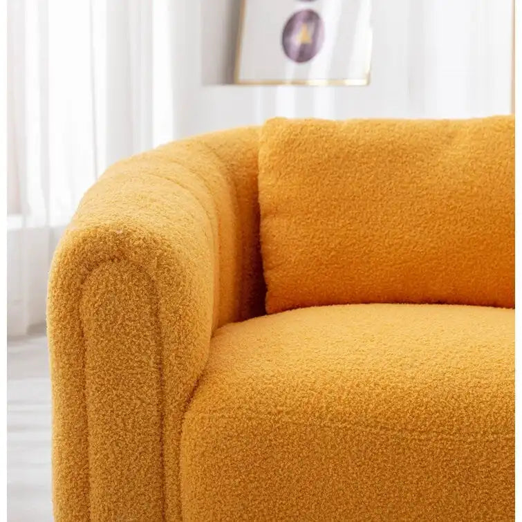 Ebello Oversize Velvet Swivel 360 Rotation Barrel Comfy Round Armchair With Pillow For Living Room Bedroom