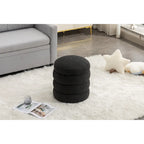 Soft Velvet Round Ottoman Footrest Stool