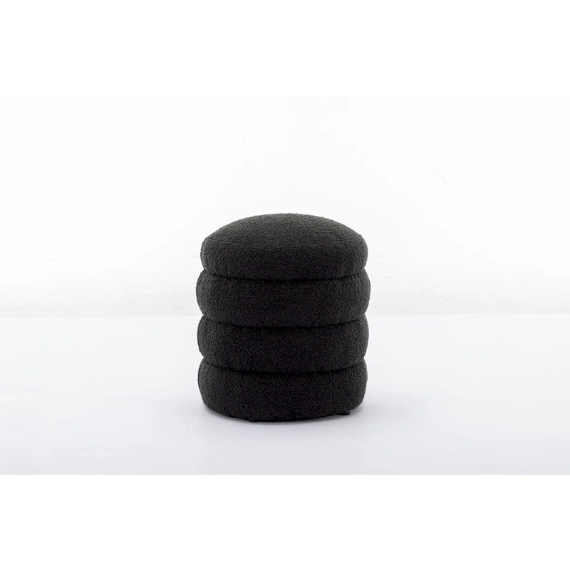 Soft Velvet Round Ottoman Footrest Stool