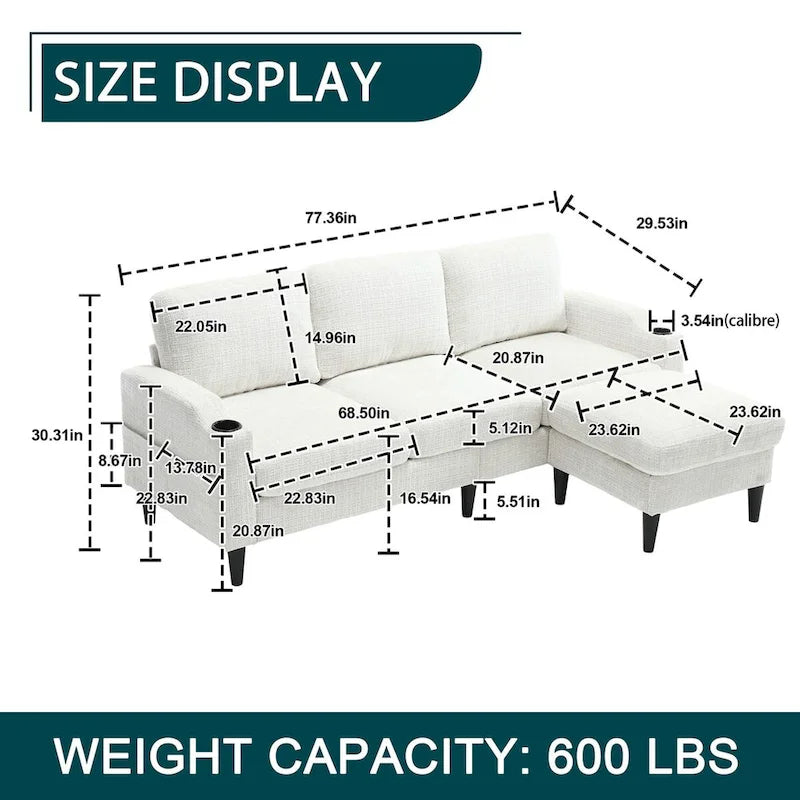 HOMEFUN storage sofa /Living room sofa cozy sectional sofa