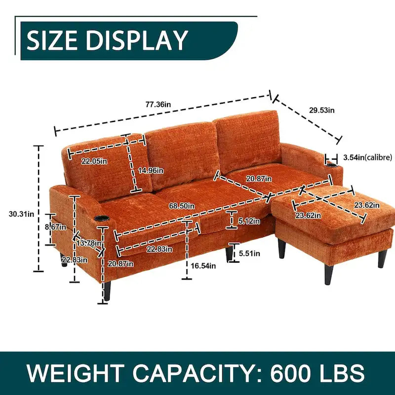 HOMEFUN storage sofa /Living room sofa cozy sectional sofa