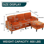 HOMEFUN storage sofa /Living room sofa cozy sectional sofa