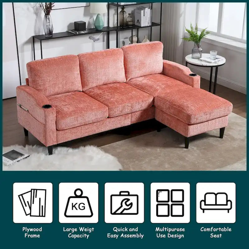 HOMEFUN storage sofa /Living room sofa cozy sectional sofa