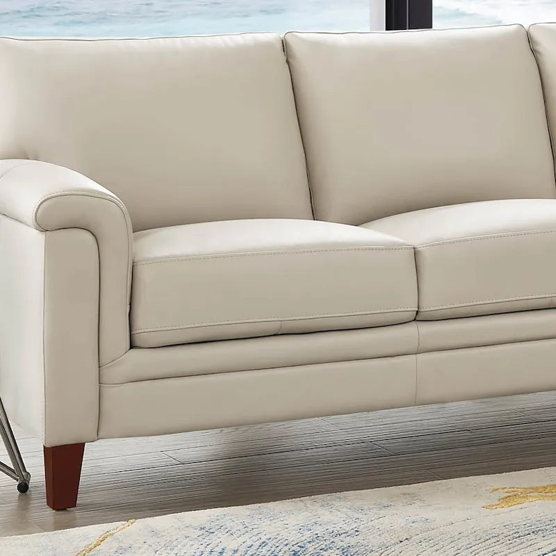Hydeline Westcott Top Grain Leather Sofa Couch with Memory Foam and Springs