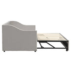 Twin Size Upholstered Sofa Bed with Trundle and Latest Integrated Bluetooth Audio System,Teddy Fleece