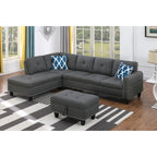 Alger 98 Wide Left Hand Facing Sofa & Chaise with Ottoman