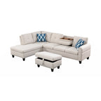 Alger 98 Wide Left Hand Facing Sofa & Chaise with Ottoman