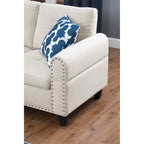 Alger 98 Wide Left Hand Facing Sofa & Chaise with Ottoman