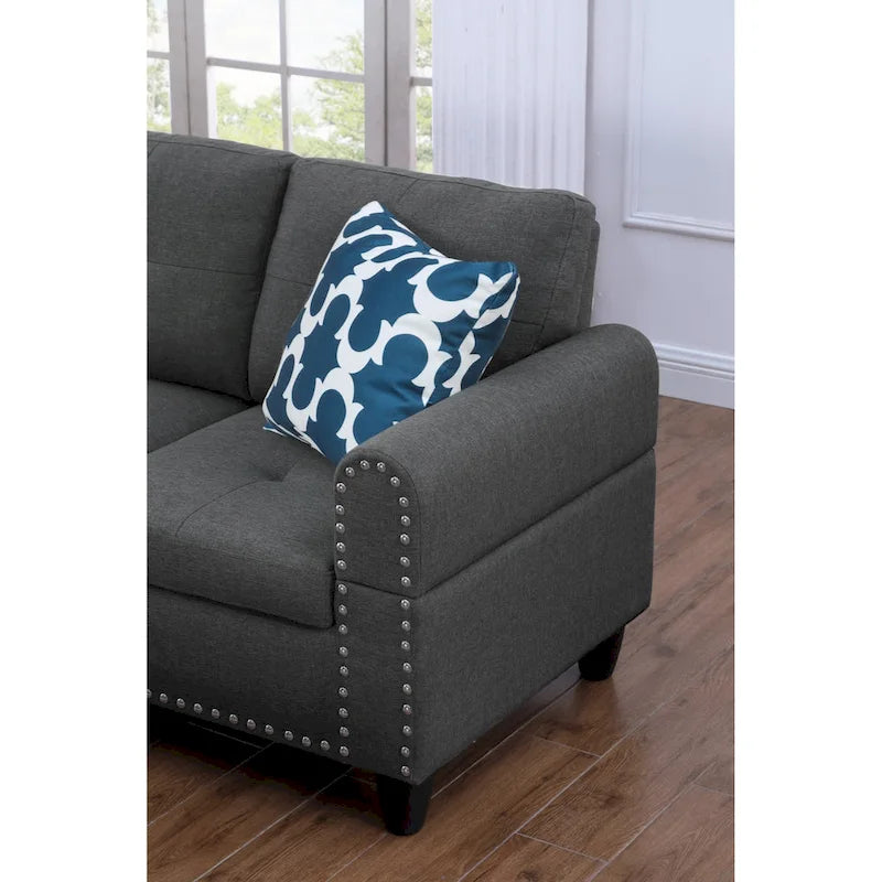 Alger 98 Wide Left Hand Facing Sofa & Chaise with Ottoman