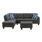 Alger 98 Wide Left Hand Facing Sofa & Chaise with Ottoman