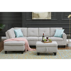 Alger 98 Wide Left Hand Facing Sofa & Chaise with Ottoman