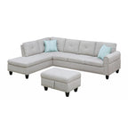 Alger 98 Wide Left Hand Facing Sofa & Chaise with Ottoman