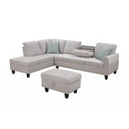 Alger 98 Wide Left Hand Facing Sofa & Chaise with Ottoman