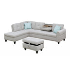 Alger 98 Wide Left Hand Facing Sofa & Chaise with Ottoman