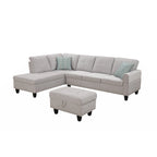 Alger 98 Wide Left Hand Facing Sofa & Chaise with Ottoman