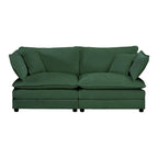 Armless Deep Seat 2 Seater Chenille Fabric Sofa