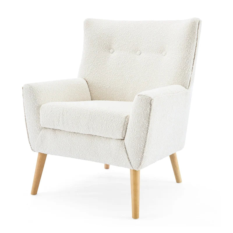 Almond Boucle Tufted Back Accent Chair by Christopher Knight Home