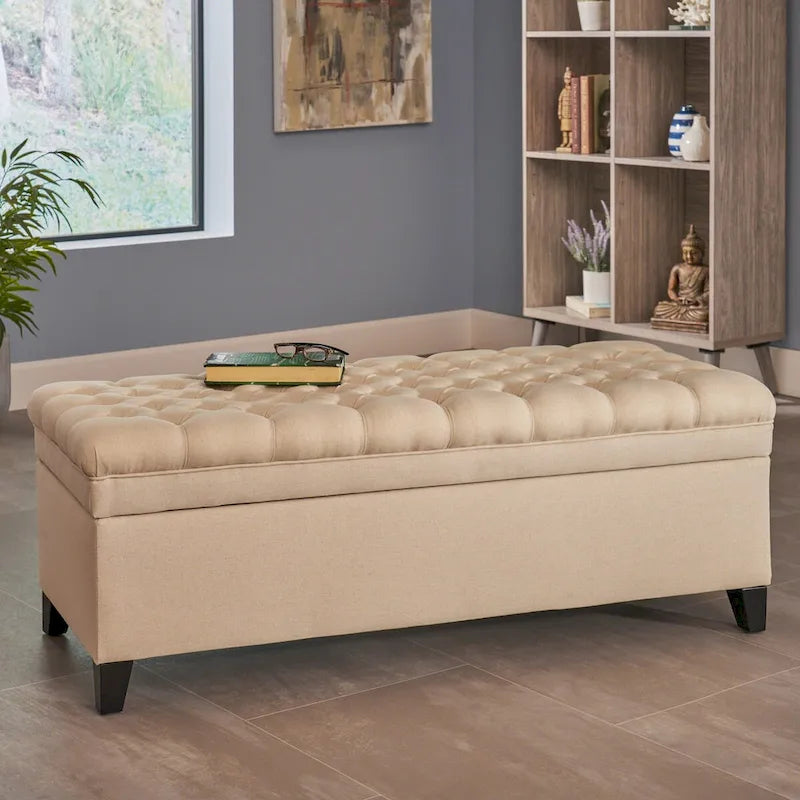 Modern Upholstered Storage Bench for Living Room Entryway