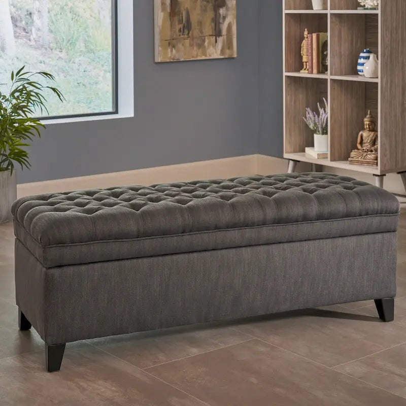 Modern Upholstered Storage Bench for Living Room Entryway