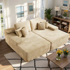 HOOOWOOO Modular Couch Plush Corduroy Sectional Sofa with Pillows