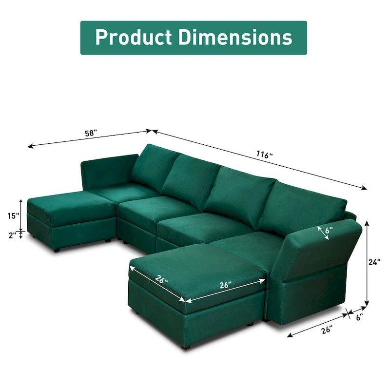 Modular Sofa Modern Sectional Storage Sofa Couch with Free Splicing for Living Room Furniture Set