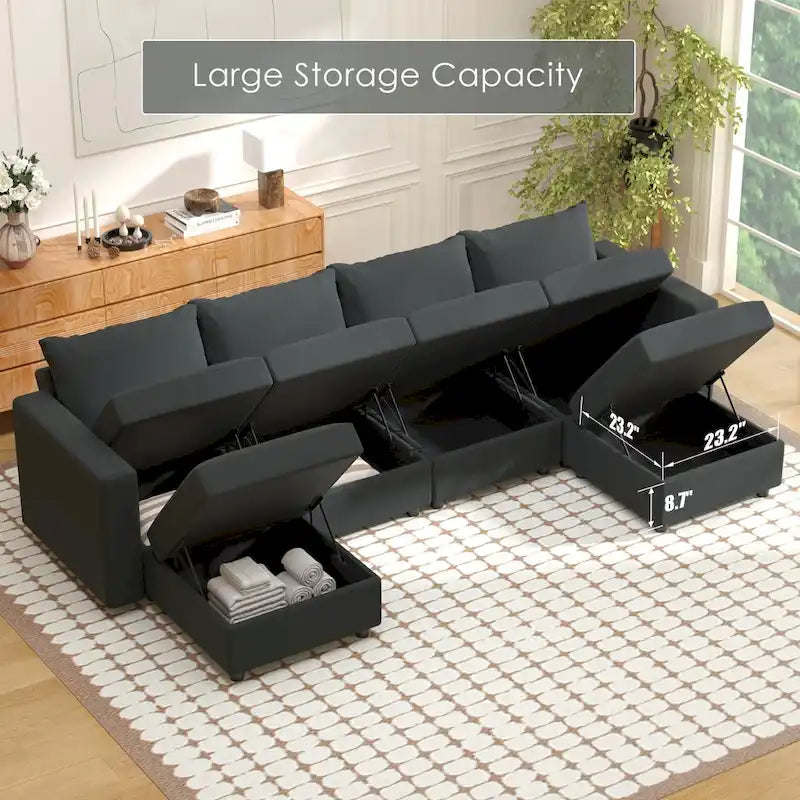 Modular Sofa Modern Sectional Storage Sofa Couch with Free Splicing for Living Room Furniture Set