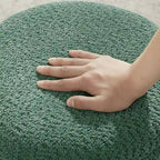 VANOMi Djembe Boucle Upholstered Ottoman with Swivel Base, Pouf, Swivel Vanity Stool for Living Room, Walk-in Closet