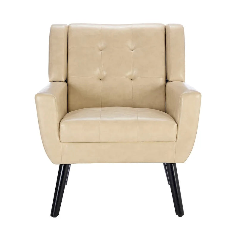 Modern Soft Leather Material Ergonomics Accent Chair Living Room Chair Bedroom Chair Home Chair With Black Legs For Indoor Home