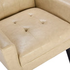 Modern Soft Leather Material Ergonomics Accent Chair Living Room Chair Bedroom Chair Home Chair With Black Legs For Indoor Home