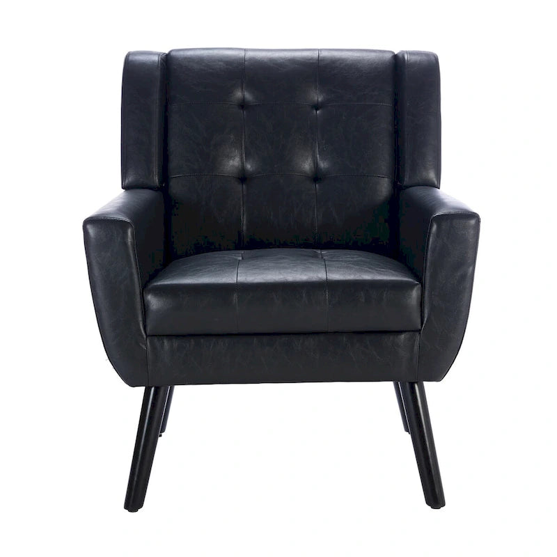 Modern Soft Leather Material Ergonomics Accent Chair Living Room Chair Bedroom Chair Home Chair With Black Legs For Indoor Home