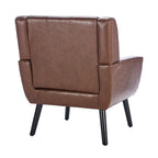 Modern Soft Leather Material Ergonomics Accent Chair Living Room Chair Bedroom Chair Home Chair With Black Legs For Indoor Home