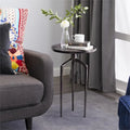Modern Elegance Fine Line Metal Round Contemporary Accent End Table