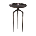 Modern Elegance Fine Line Metal Round Contemporary Accent End Table