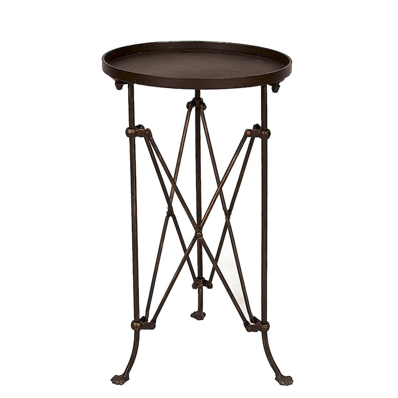 Round Metal Side Table with Claw Feet