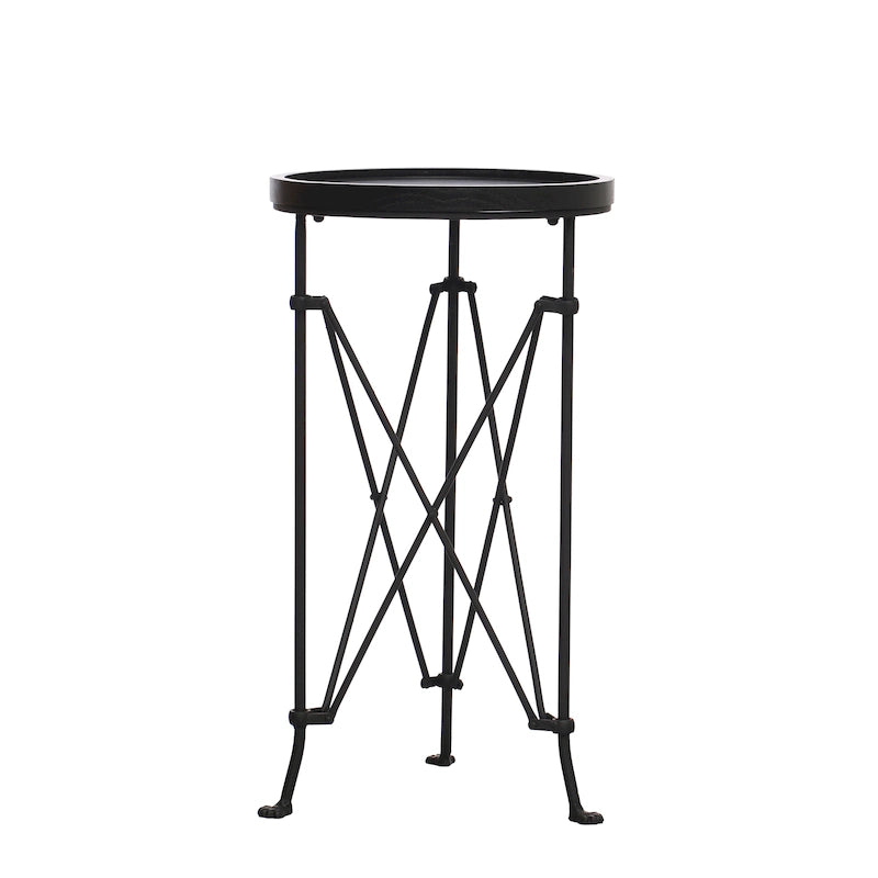 Round Metal Side Table with Claw Feet