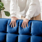 55.1-inch 3-in-1 convertible,modern velvet double sofa Futon sofa bed with adjustable back, storage bag and pillow