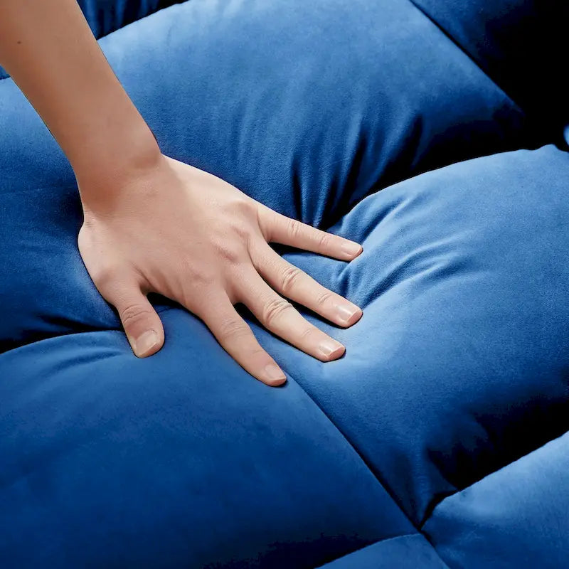 55.1-inch 3-in-1 convertible,modern velvet double sofa Futon sofa bed with adjustable back, storage bag and pillow