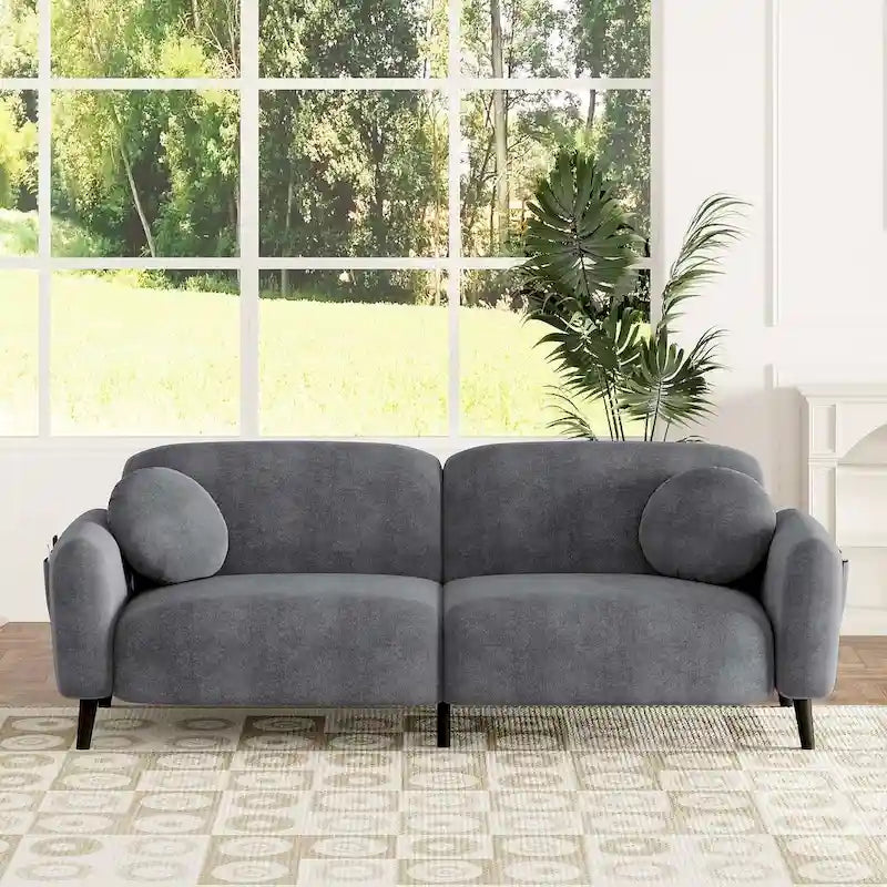 Modern Upholstered Sofa with Metal Base, Luxury Loveseat Sofa for Living Room, Reception