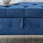 62 Bedroom Tufted Button Storage Bench, Window Bench, Rolled Arm Design for Bedroom, Living Room